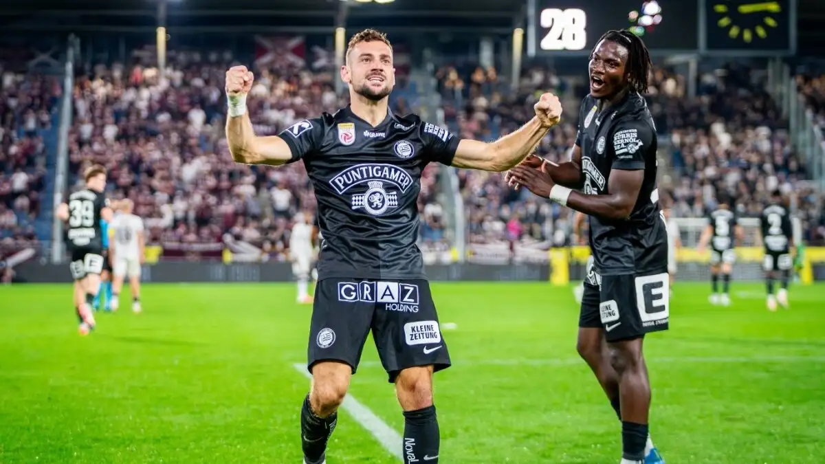 Sturm Graz verslaat Hearts met 4-0 in eerste wedstrijd UEFA Champions League tweede voorronde